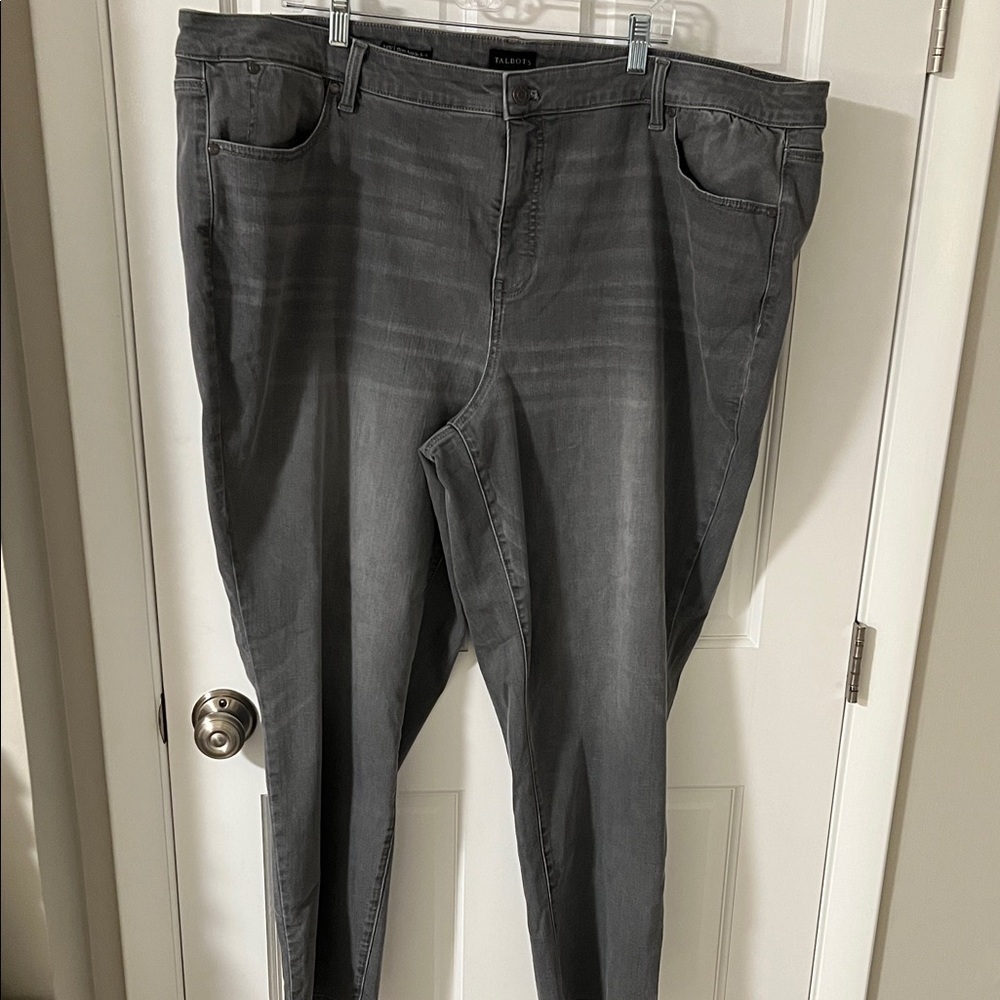 Talbots Plus Slim Ankle Jeans Light Gray Size 24